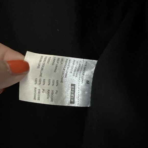 Elodie Faux Leather Moto Jacket Size M Black - Picture 2 of 5